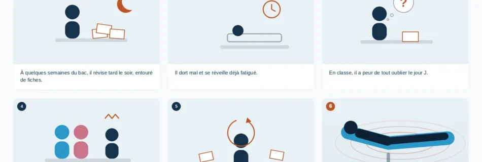 Storyboard : un lycéen s'apprête à passer le bac